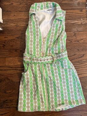 Show Me Your MuMu Green and Pink Oxford tank dress